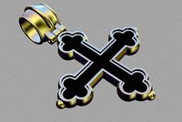cross trefoil bottoni pendant | 3D