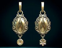 Vagina ornate pendant | 3D