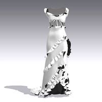 CORSET DRESS RUFFLED WHITE