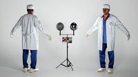 Male young medical doctor in A-pose 321