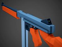 Stylized Thompson M1A1 Low Poly Mobile Ready