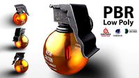 SCI-FI Grenade Highly Flamable LowPoly