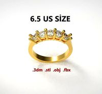 Model 257 Five Stone Ring 6half US Size | 3D