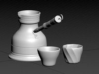 Middle Eastern traditional Coffee Pot and Cups