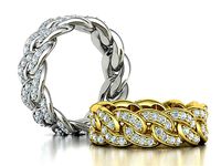 DIAMOND Cuban Link Heavy Chain Ring 9mm Wide 12US Size 3dmodel | 3D