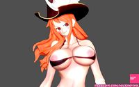 NAMI SEXY NAUGHTY NAKED NUDE ONE PIECE ANIME GIRL CHARACTER  | 3D