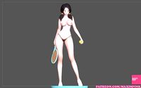 VIDEL NAKED NUDE SEXY TENNIS DRAGONBALL CHARACTER ANIME GIRL | 3D