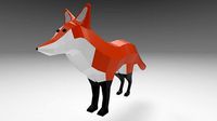 Low poly fox 3d Model