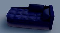 3d model of a blue lounge sofa