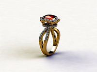 R127 Gem and diamond women ring 2021