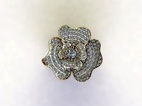 R142 diamond ring for women flower style