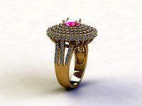 R175 diamond ring with natural gem