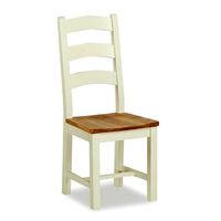 Longview Solid Wood Ladder Back Side Chair in Buttermilk