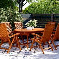 Mahmut Oval Long  Diner Table Chair Set