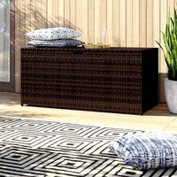 Adelita Water Resistant Wicker Deck Box in Brown
