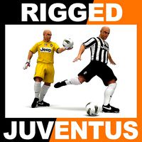 Rigged Football Player and Goalkeeper - Juventus FC