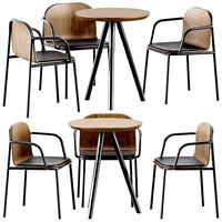 Table Aky Contract D60 by TrabA and Shell Armrest Chair by Annud