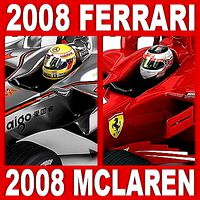 F1 2008 Vodafone McLaren MP4-23 and Ferrari F2008