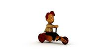 Clockwork mechanical tin toy Boy on a Bicycle Germany metal