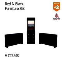 Red N Black Furniture Set Vol 02
