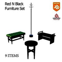 Red N Black Furniture Set Vol 01