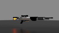 Futuristic neon Marksman Sniper Rifle