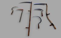 Pack of 6 Medieval Farm Scythe and Sickles