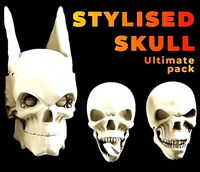 Stylized Skull Basemesh VDM Brush Quick Concept