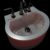 Photorealistic 3D Sink With Realistic Water Fluid Simulation