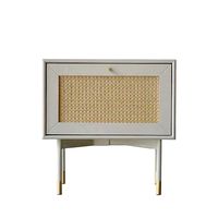Bund Woody White Rattan Side Table