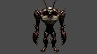 Cockroach Alein Monster High and Low Poly