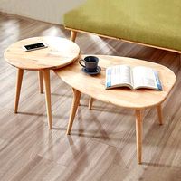 Lena Solid Wood Ellipse Tea Table Set