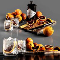 Gin with blood oranges