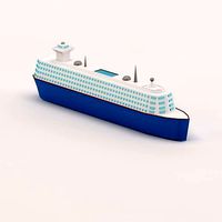 Cartoon low poly cruise ship