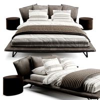 Cierre Imbottiti Don Bed and Moon Bedside Table