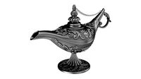 Aladdin magic lamp silver decorated