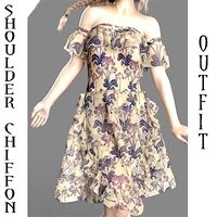 Dforce Shoulder Chiffon Outfit For Genesis 8 Female