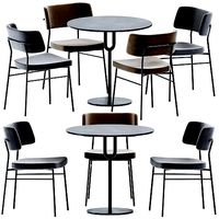 Piper Pedestal Table 800D and Chair Marlen by TrabA