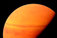 Red alien Jupiter gas giant