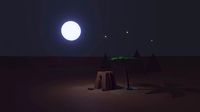 Low Poly Desert with animation Beautiful Night