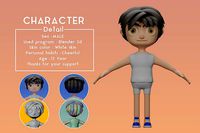 Cartoon Male Characters Low-poly 3D model