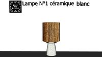 Lampe N°1 Céramique blanche et ficelle de palmier