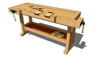 Beuk Werkbank. Wooden workbench.