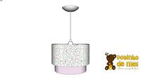 Lustre Tubular Duplo Jardim Rosa - Potinho de Mel