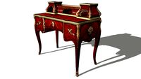 BUREAU DE DAME EN MARQUETERIE DE BOIS DE ROSE DE STYLE LOUIS XV