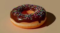 Chocolate donut with sprinkles