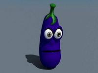 3D Cartoon - Evil Eggplant