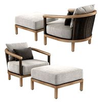 Restoration Hardware Isla Lounge chair and ottoman