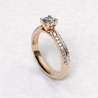 Anillo solitario de compromiso  con piedras engagement ring