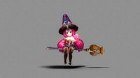 Witch girl Cartoon Stylized --P4